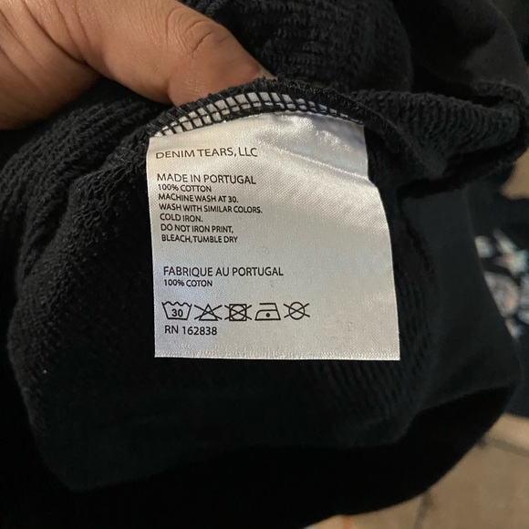 Black Monochrome Denim Tears Hoodie Size Large Available-Fast Shipping - OBO - Picture 3 of 4